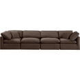 thumbnail image 3 of Meridian Furniture Indulge 129" Contemporary Velvet Modular Sofa in Brown, 3 of 9
