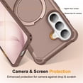 thumbnail image 3 of For Samsung Galaxy S26 5G Case (Compatible With MagSafe)  With Invisible Magnetic Metal Kickstand Ring Holder Four Corner Airbag Anti Fall Protective Cover,Brown,For Galaxy S26 (5G), 3 of 7