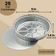 thumbnail image 3 of Juvale Round Aluminum Pans with Lids - Disposable Pie Pans for Baking & Roasting - Freezer Container for Easy Storage - Aluminum Pie Tins for High-Temp Baking & Serving - 9 in x 1.6 in Pack of 25, 3 of 10
