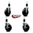 thumbnail image 2 of 5 Inch Hard Rubber Wheel Swivel 1-1/2 Inch Expand Stem Caster Set 2 Brakes SCC, 2 of 2