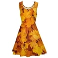 thumbnail image 5 of 2024 Vestido Oversized Ladies Summer Dress Skate Pattern Style Street Sleeveless Dresses Trendy Print Leaf Maple Dress Leaves Golden, 5 of 7