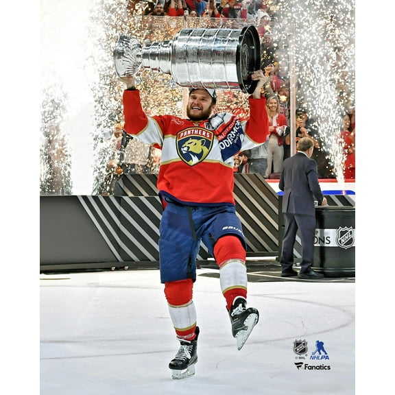 Aleksander Barkov Florida Panthers Unsigned 2024 Stanley Cup Champions Raising Cup Photograph