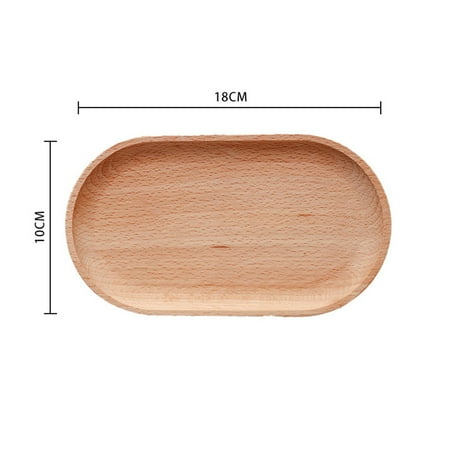 

Wooden Plate Bamboo Tray Cup Mat Wood Saucer Food Dish Dessert Candy Tray
