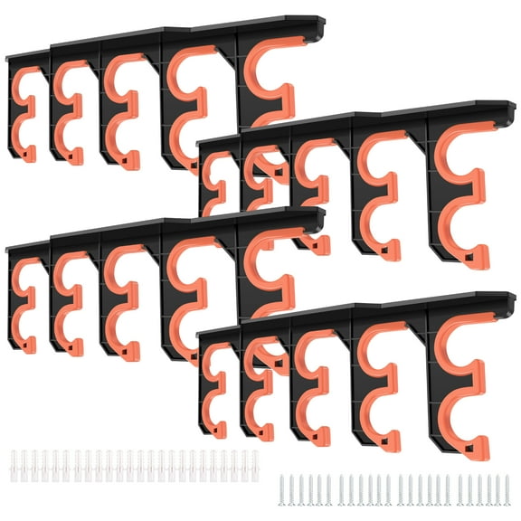 2Pairs Fishing Rod Holder with Silicone Protective Pad Wide Bracket Wall or Ceiling Mounted Fishing Rod Rack Holds Up to 10 Rods