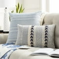 thumbnail image 2 of Surya Cascada CDA-002 13 x 20" Lumbar Cotton Pillow Cover in Beige/Navy/Denim, 2 of 3