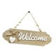 thumbnail image 1 of Letrero de madera para puerta colgante con lazo, placa de madera decorativa para puerta. Bienvenido de madera, 1 of 9