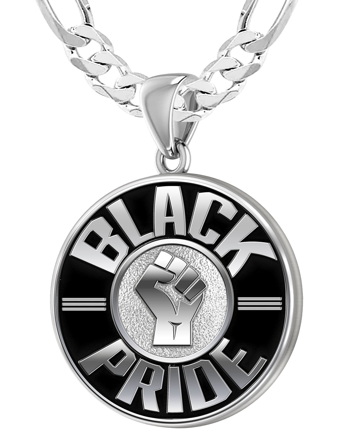 Men's Yellow Gold Finish Black Lives Matter Genuine Diamond Pendant Charm .75ct 