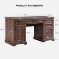 thumbnail image 4 of T4TREAM Executive Desk with Drawers and Storage Cabinet, Brown, 4 of 8