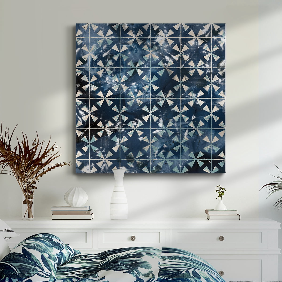 Wexford Home Tile-Dye III-Premium Gallery Wrapped Canvas, 32" x 32" - Ready to Hang