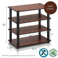 thumbnail image 3 of Furinno 4-Tier Stackable Turn-S-Tube Shoe Rack, Plastic and Wood, Dark Cherry and Black, 3 of 3
