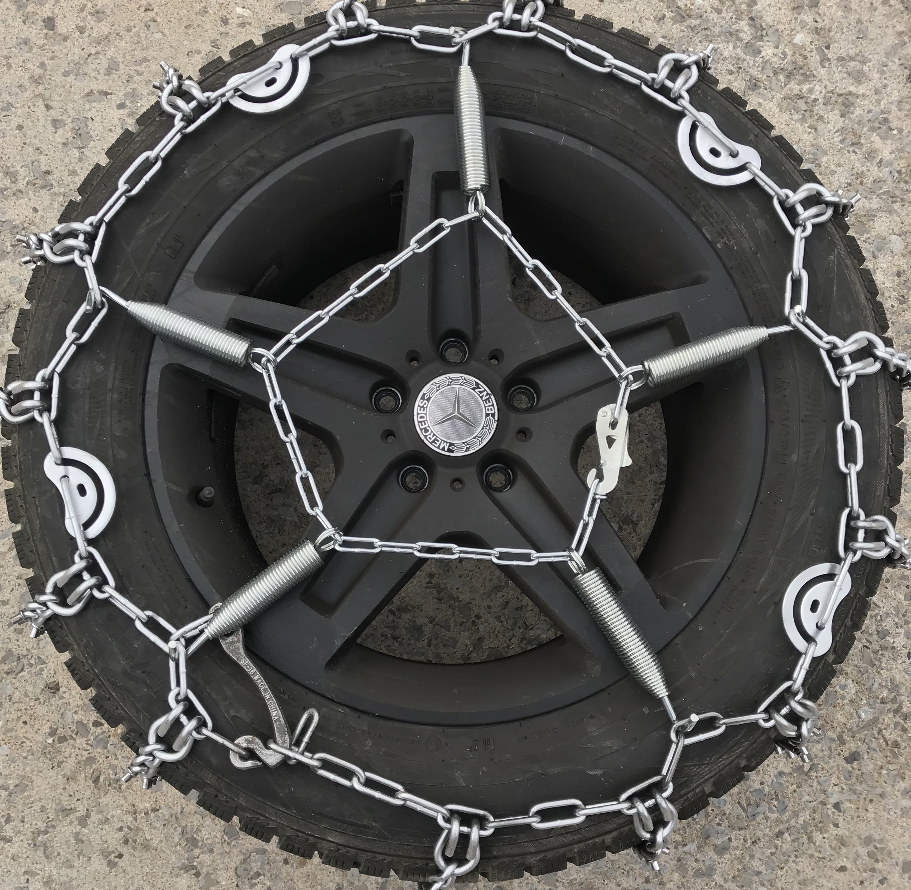 Snow Chains 295/6022.5 7mm Square Alloy Tire Chains, w/Cams, Spring