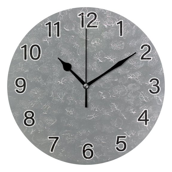 Ryvnso Silver Wall Clock Non Ticking Silent Kitchen Clock Battery Operated Clocks 10 inch