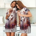 thumbnail image 4 of Gukieu White Red Cat Couple Print Women's Nightgown, A-line Round Neck Short-sleeved Nightgown Pajamas Home Wear Suitable for Home and Outing, 4 of 6
