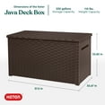 thumbnail image 3 of Keter Java 230 Gallon XL Durable Resin Outdoor Deck Box Storage Organization, Wicker Espresso Brown, 3 of 10