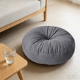 thumbnail image 4 of Corduroy Round Floor Cushion, Soft Solid Color Non Slip Pouf Pad, Pressure Relief Thick Support Seat Mat, Pilling Resistant Easy Clean Design for Living Room Bedroom Yoga Meditation Ki*ds Room Use, 4 of 6