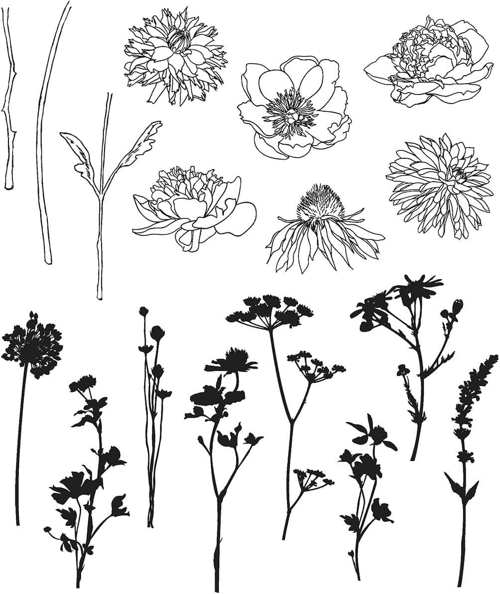 Stampers Anonymous CMS-LG-269 Mini Bouquet - Tim Holtz Cling Rubber Stamp