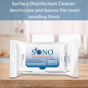 SONO Pre-Moistened Disposable Disinfectant Wipes, Scented, 7 in x 10 in, 50 Wipes, 12 Packs, 600 Total
