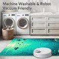 thumbnail image 5 of ODIKA 8'x10' Machine Washable Non-Slip Area Rug, Oceanic Floor Absorbent Non Slip Sea Life High Traffic Rug, Green, 86346, 5 of 7