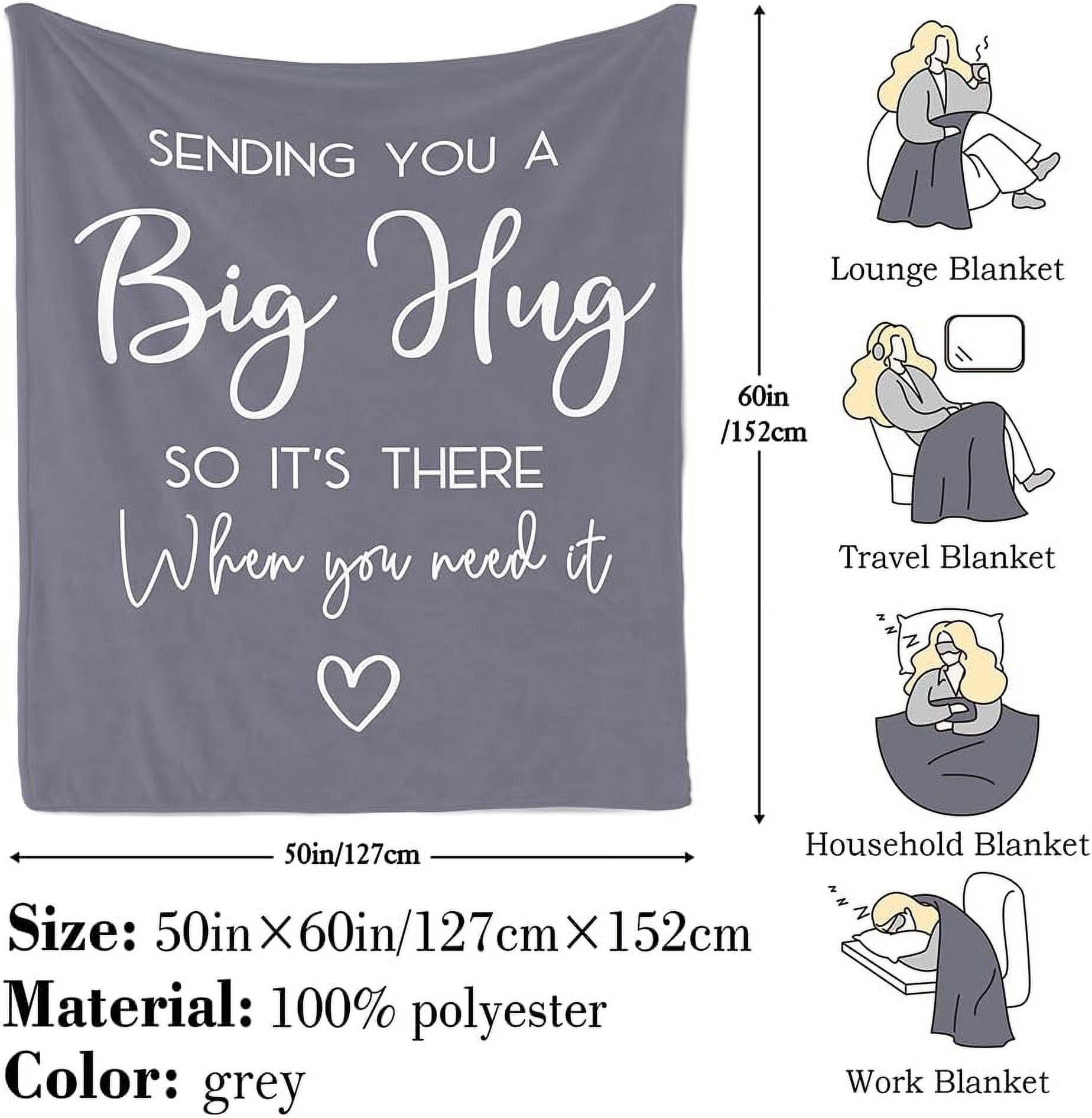 Pubrave Get Well Gifts for Women Men Inspirational Gifts for Women Men Sympathy Gift Thinking of You Gifts Birthday Gifts for Woman Feel Better Gifts Healing Blanket Grey 60x50in
