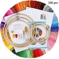 thumbnail image 2 of Juego de bordado, kit de herramientas de punto de cruz de bordado, kit de inicio de bordado que incluye 100 hilos de color, 5 aros de bordado de bambú Ormromra MZQ-0853, 2 of 9