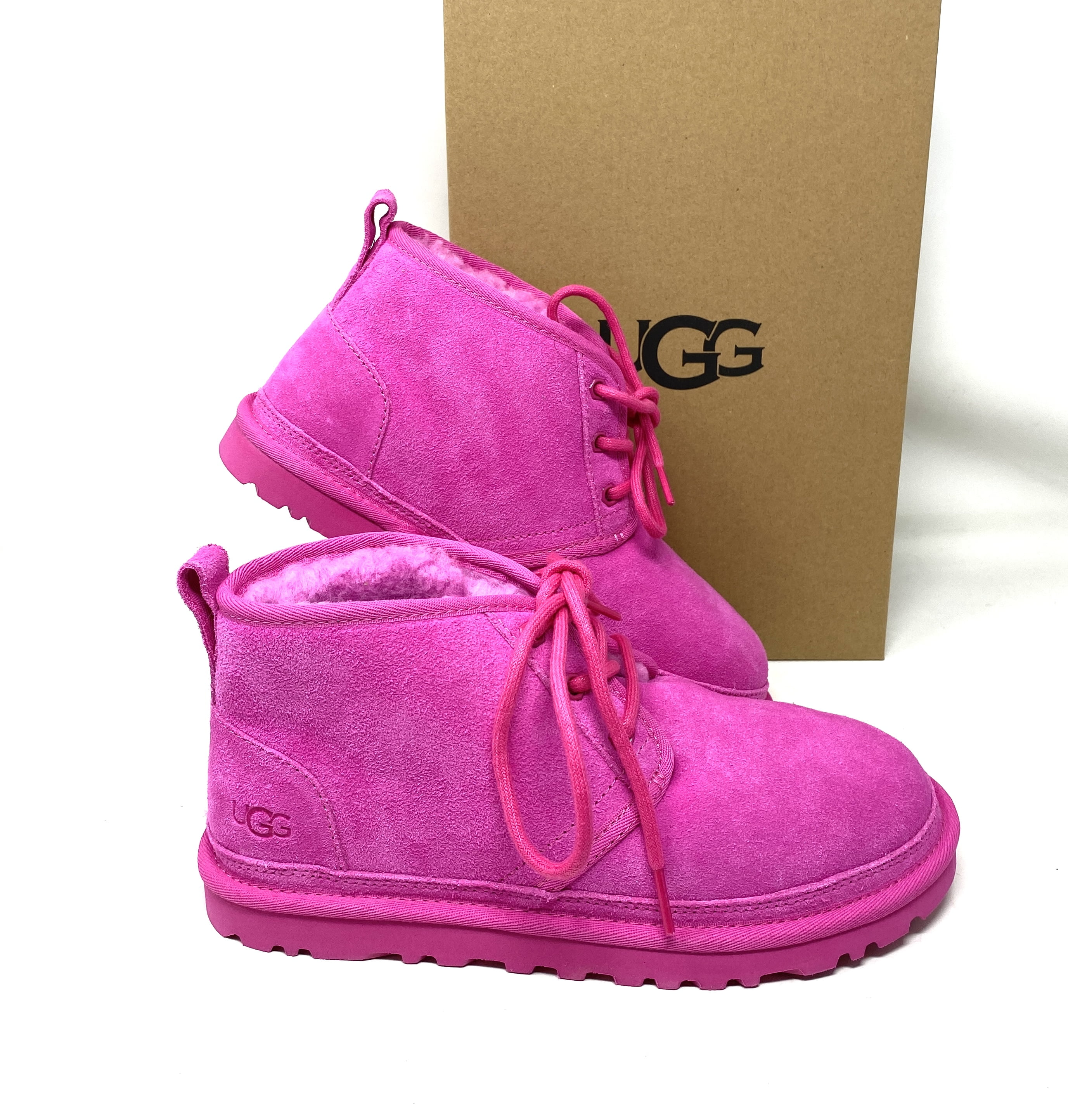 UGG NEUMEL Mid Top Casual Boots Hot Pink Suede Women