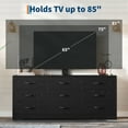 thumbnail image 6 of Wood TV Stand with Mount for TVs Up to 85", Entertainment Center with 9 Drawers, Adjustable Height Media Console, 6 of 9