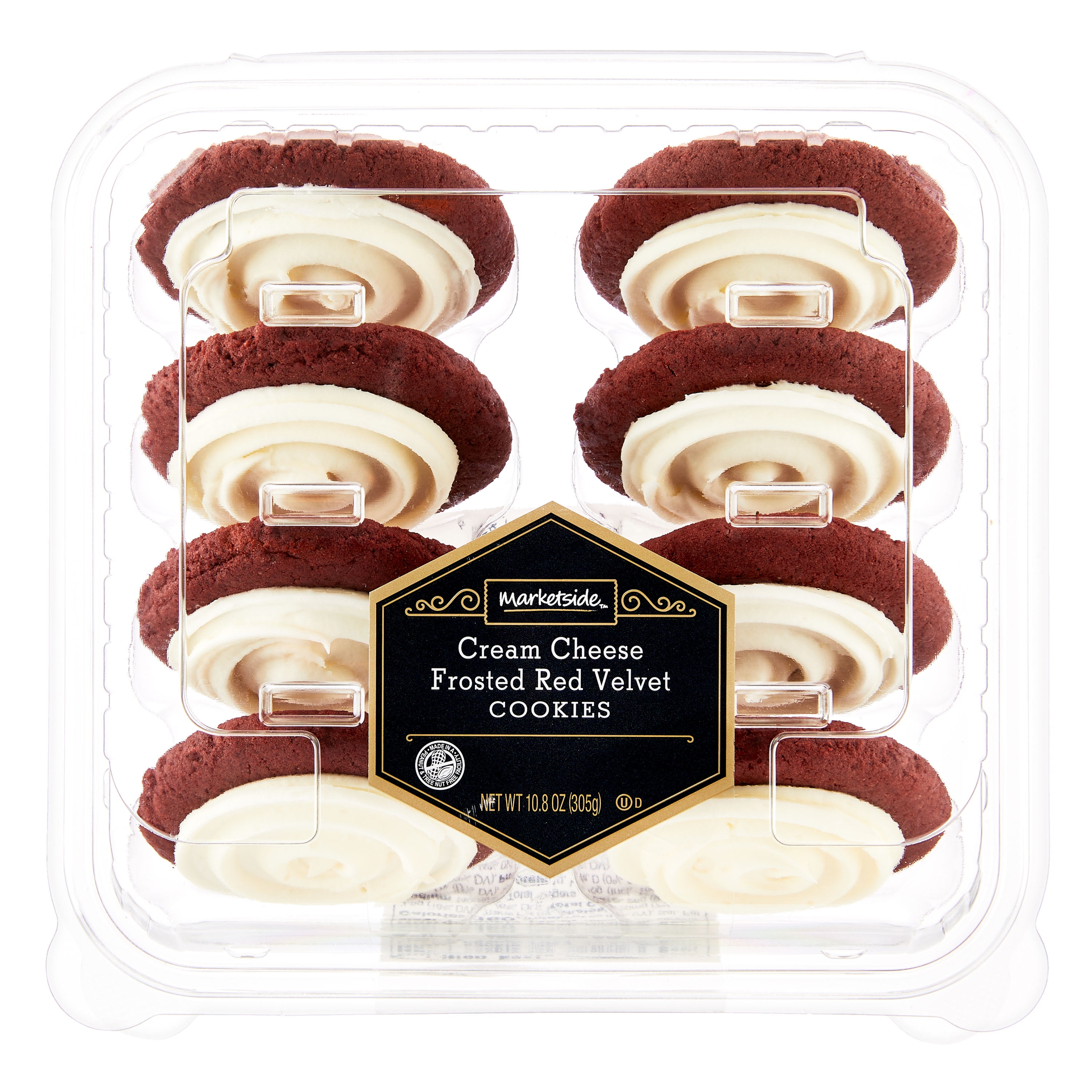 Marketside Cream Cheese Frosted Red Velvet Cookies, 10.8 oz, 8 Count