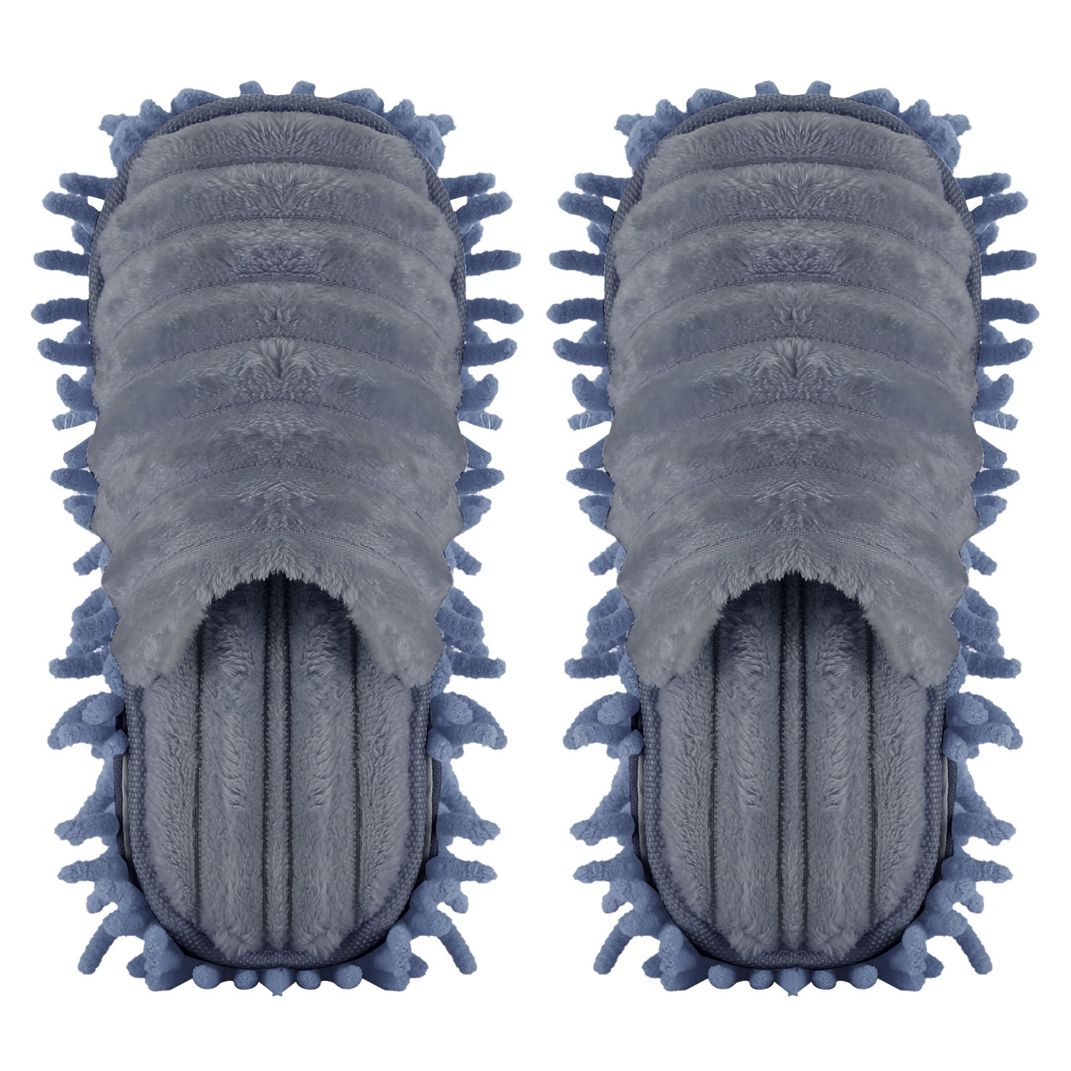 Mop Slippers Unisex Detachable Floor Mopping Shoes Grey S