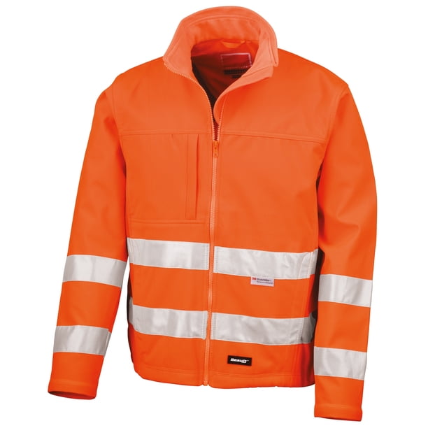 Result Core - Chaqueta softshell reflectante de trabajo de invierno (resistente al agua y al viento) para hombre caballero (Naranja fluorescente) Result UTRW3209_fluorescentorange