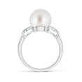 thumbnail image 2 of Angara South Sea Cultured Pearl XO Ring with Diamonds in 14K White Gold for Women | June Birthstone Jewelry for Her, 2 of 7