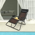 thumbnail image 3 of Costway Patio Rattan Zero Gravity Lounge Chair Chaise Folding Recliner W/Headrest Brown, 3 of 9