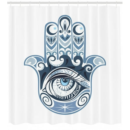 Evil Eye Shower Curtain Cultural Good Luck Amulet Hand Drawn