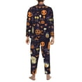 thumbnail image 2 of Halloween Costumes Mens Pajamas Set, Halloween Pumpkin Lollipop Halloween Pajamas Button Down Long Sleeve Loungewear Halloween Sleepwear Pjs sets for Men, 2 of 7