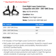 thumbnail image 2 of Front Right Lower Control Arm - Compatible with 2004 - 2007 GMC Envoy 2005 2006, 2 of 2