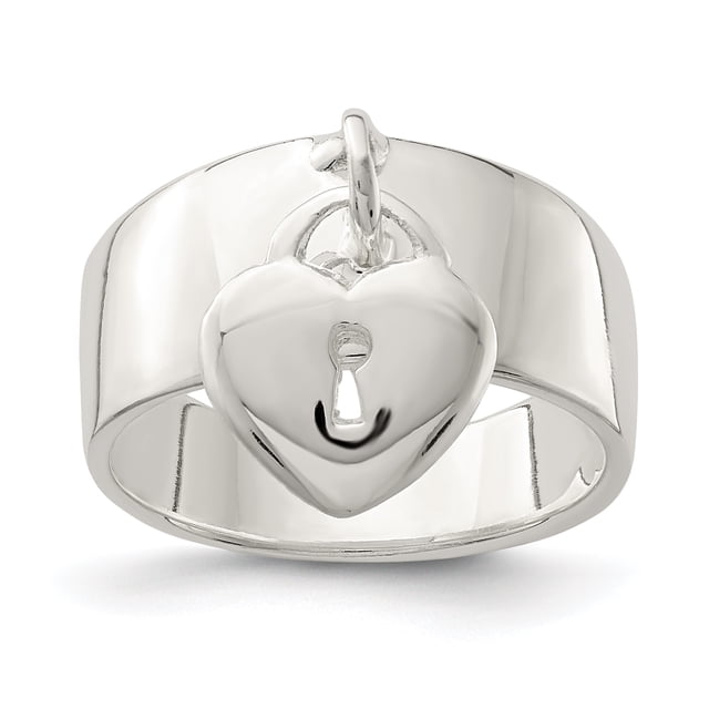925 Sterling Silver Dangle Lock Ring