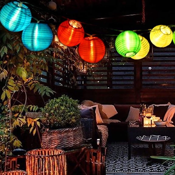 LINLIN Lanterns String Lights, 4.8M 20LED Solar Lanterns String Lights Solar Outdoor Garden String Lights Waterproof with 8 Mode