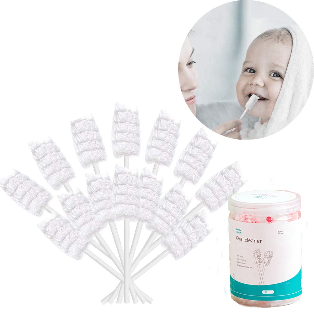 Mightlink 30 Pcs Baby Disposable Gauze Toothbrush,Baby Tongue Cleaner