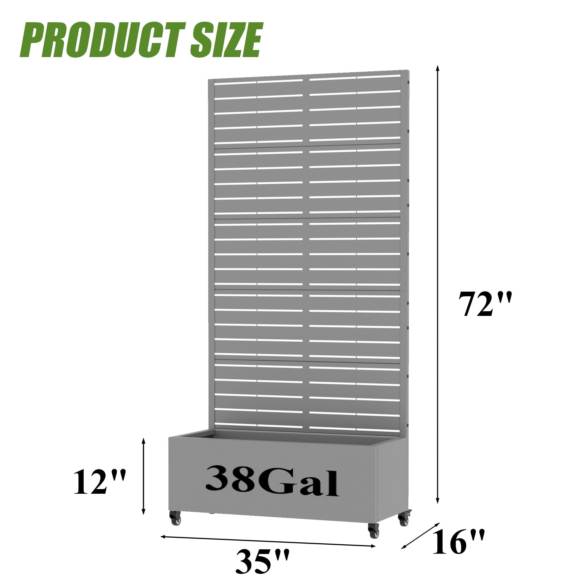 MAYEERTY 5 Panels Outdoor Metal Planter Box, Durable Weather-Resistant Planter, 2 pcs Decorative Metal Flower Box for Patio, Balcony, Garden