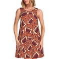 thumbnail image 1 of Balery American Football1 Vestidos de verano para mujer con estampado: vestido holgado sin mangas, vestido playero informal y cómodo para días calurosos., 1 of 7
