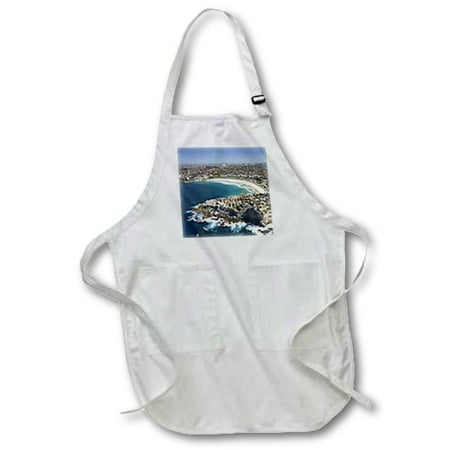 3dRose Australia, New South Wales, Sydney, Bondi Beach - aerial-AU01 DWA3509 - David Wall, Medium Length Apron, 22 by 24-inch, With Pouch Pockets