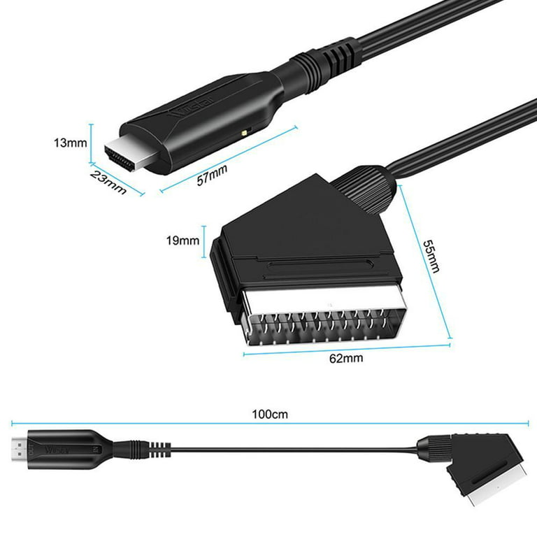 konsensus Skeptisk samling SCART to HDMI Converter Cable 1080P/720P with USB Cables SCART Input for TV  TOP I1B6 - Walmart.com