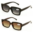 thumbnail image 2 of 2 Pairs Women Outdoor Reading Sunglasses Rectangular Full Lens Readers Gradient UV Protection +2.00, 2 of 4