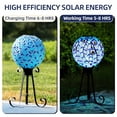 thumbnail image 4 of VOREEN Solar Gazing Ball, 10" Mosaic Glass Gazing Globe with Solar Light, Handmade Outdoor Yard Decor Sphere for Patio Lawn Garden, Gift for Mom Wife Friend, Peacock Feather Design (Blue), 4 of 8