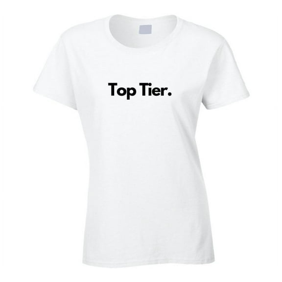 Trendy Statement T-Shirt - Top Tier - White/Black - Ladies