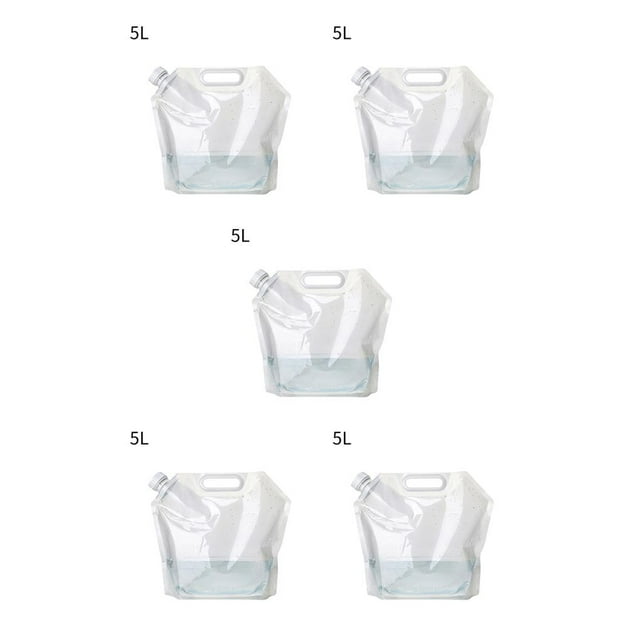 maskred Sac d'Eau Pliable, Bouteille d'Eau de Rangement avec Poignée Incrustée, Conteneur d'Eau Pliable pour Voyage 5L 5Ensemble