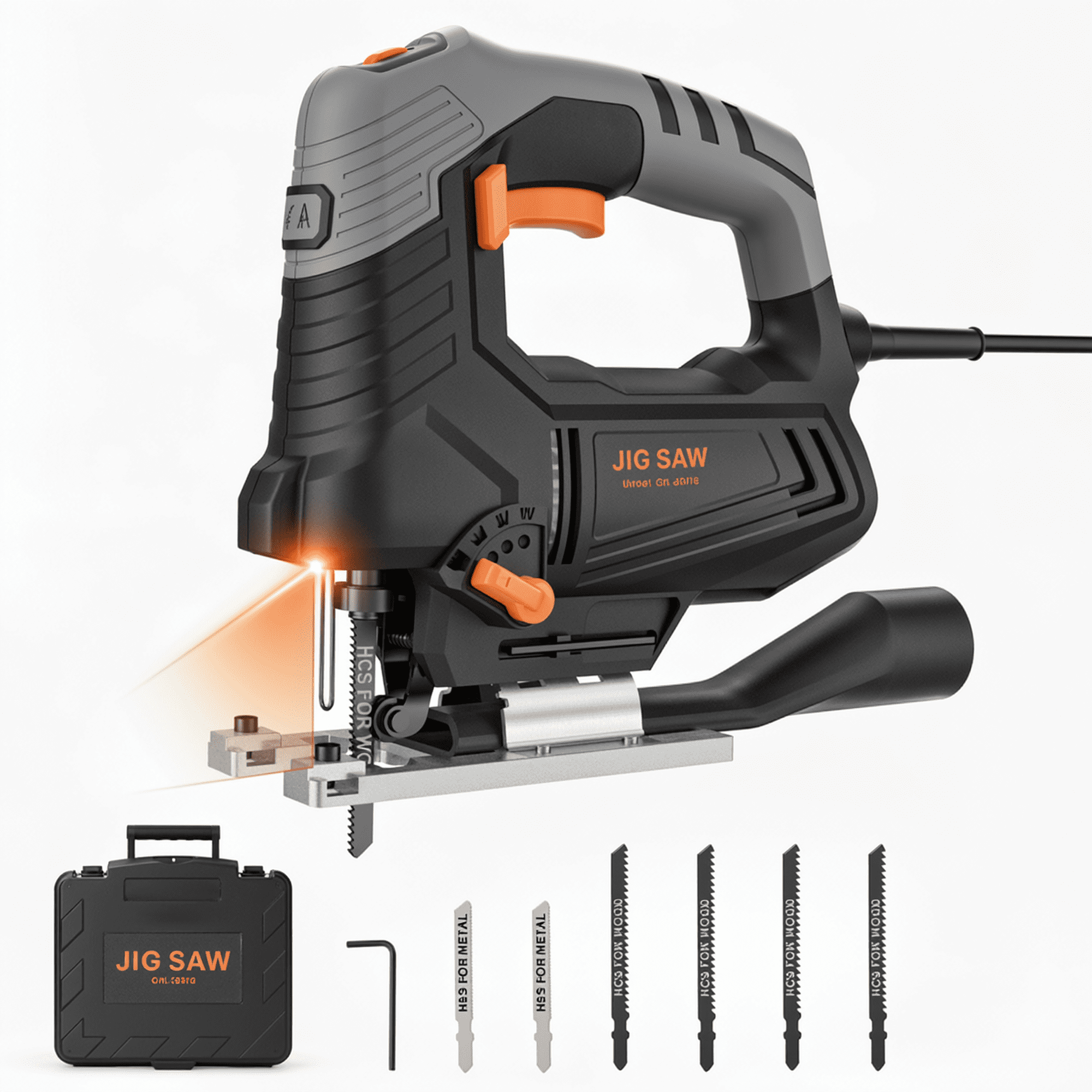 アクセサリー JIG-SAW WEN 33606 6.6-Amp Variable Speed Orbital Jig Saw with Laser