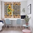 thumbnail image 5 of Sunflower Plaid Kitchen Curtains 63 Inch Length, Country Sunshine Star Vintage Bee Black Grommet Top Bedroom Living Room Curtains, Light Filtering Cafe Curtain Drapes 2 Panels Set 104''x63'', 5 of 9