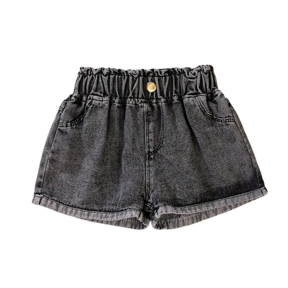 GYRATEDREAM 2-10 Years Kids Girls Summer Denim Shorts Elastic Waistband Ripped Jean Shorts