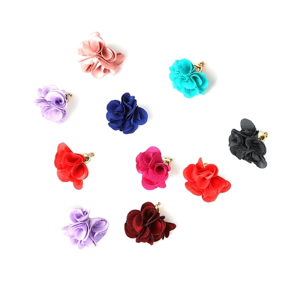 EeaseMX 10 colgantes de joyería DIY con borlas de flores, accesorios para pendientes, delicados accesorios para celular para mujeres, colores aleatorios.