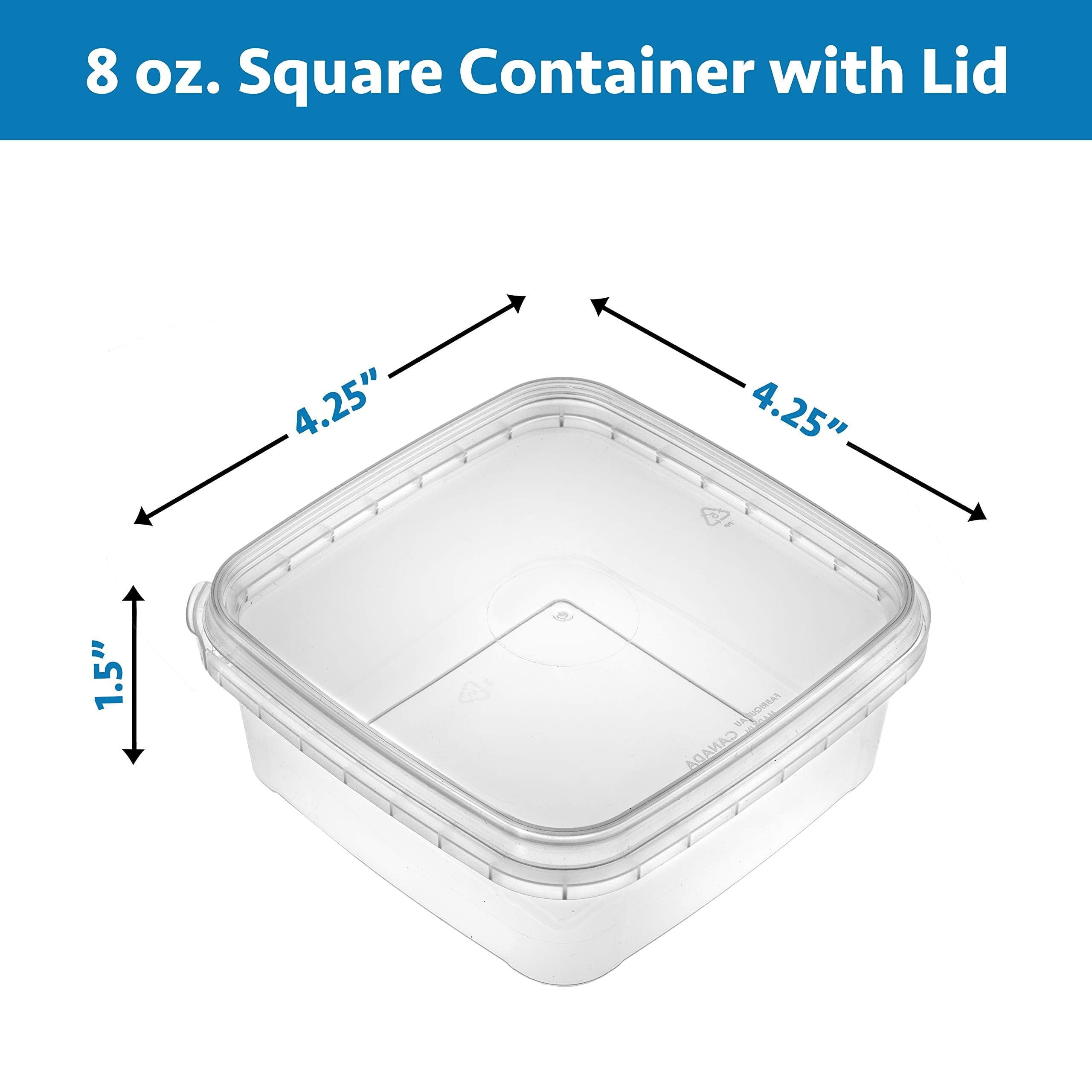 NYHI 40 Pack Square Clear Deli Containers with Lids Disposable BPA Free Square Plastic Food Storage Containers with Lids Airtight for Meal Prep Take Out Kitchen 8 oz